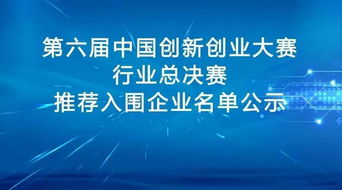 創(chuàng)新創(chuàng)業(yè)大賽入圍名單