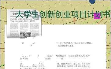 大學生創(chuàng)新創(chuàng)業(yè)公益性項目計劃書