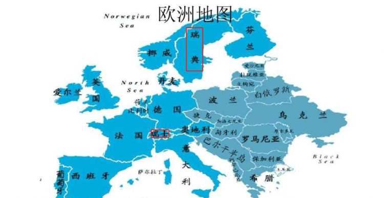 瑞士和瑞典分別在地球的什么方位上