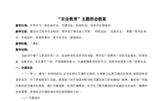 安全教育知識(shí)教案高中