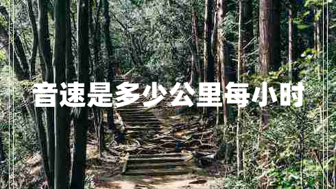 音速是多少公里每小時(shí)