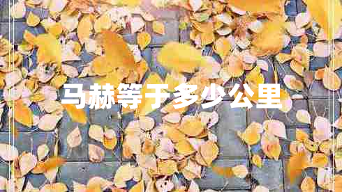 馬赫等于多少公里