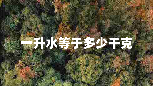 一升水等于多少千克