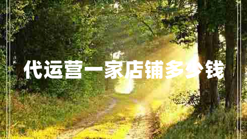 代運(yùn)營(yíng)一家店鋪多少錢