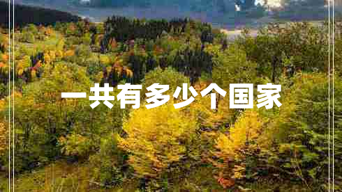 一共有多少個(gè)國家