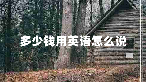 多少錢用英語怎么說