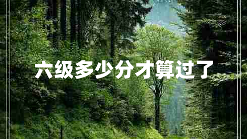 六級(jí)多少分才算過了