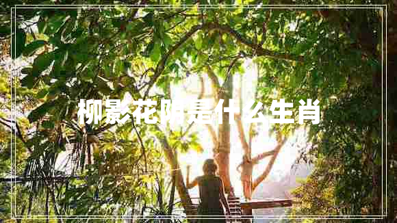 柳影花陰是什么生肖