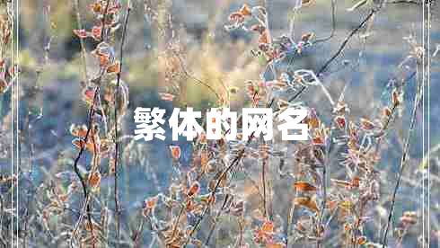 繁體的網(wǎng)名