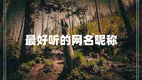 最好聽的網(wǎng)名昵稱 最好聽的網(wǎng)名昵稱
