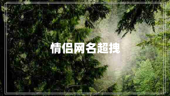 情侶網(wǎng)名超拽
