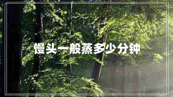 饅頭一般蒸多少分鐘