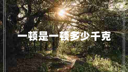 一頓是一頓多少千克