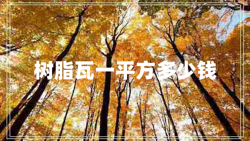 樹(shù)脂瓦一平方多少錢