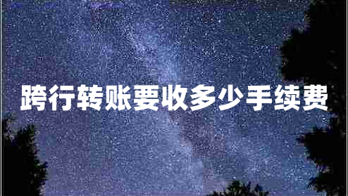 跨行轉(zhuǎn)賬要收多少手續(xù)費