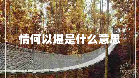 情何以堪是什么意思
