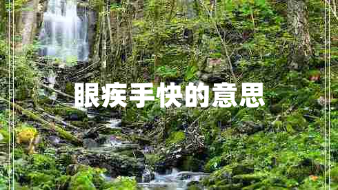 眼疾手快的意思