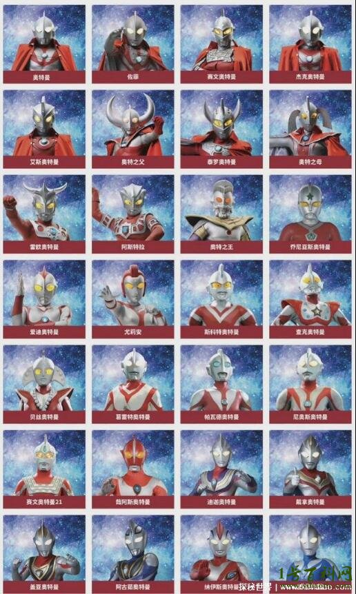 奧特曼名字大全加圖片