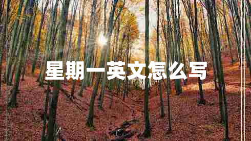 星期一英文怎么寫