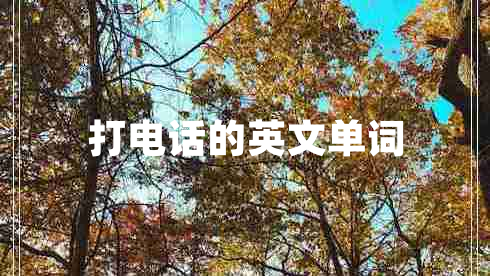 打電話的英文單詞
