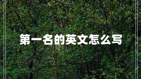 第一名的英文怎么寫(xiě)