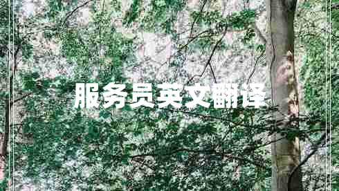 服務(wù)員英文翻譯