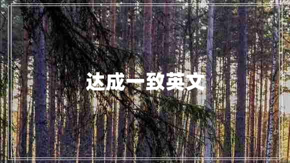 達(dá)成一致英文