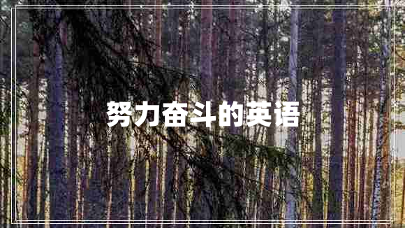 努力奮斗的英語(yǔ)