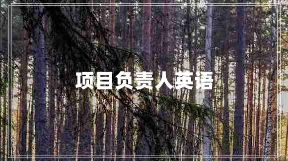 項(xiàng)目負(fù)責(zé)人英語