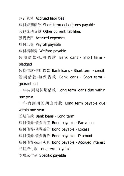 會(huì)計(jì)科目中英文對(duì)照cpa版,中國(guó)會(huì)計(jì)科目中英文對(duì)照,2021會(huì)計(jì)科目中英文對(duì)照