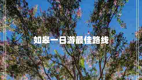 如皋一日游最佳路線