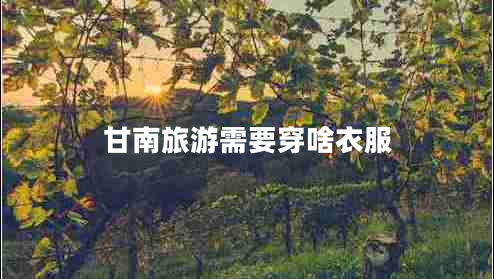 甘南旅游需要穿啥衣服