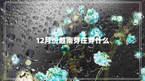12月份越南芽莊穿什么