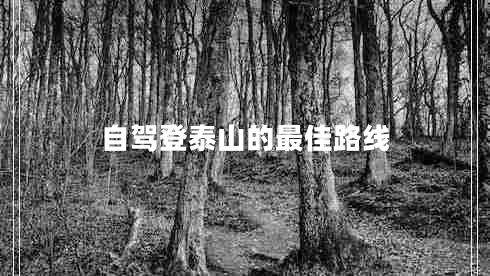 自駕登泰山的最佳路線