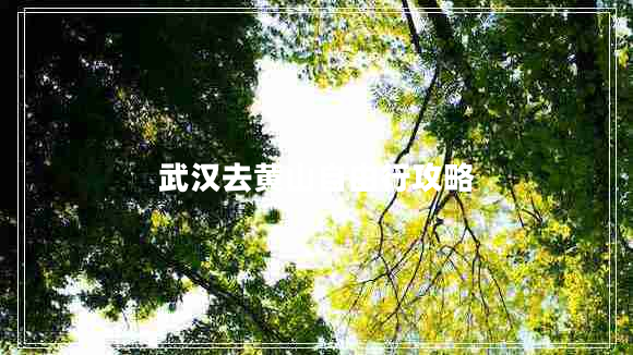 武漢去黃山自由行攻略