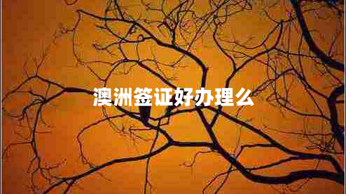 澳洲簽證好辦理么