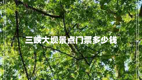 三峽大壩景點門票多少錢