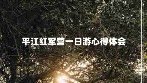 平江紅軍營一日游心得體會