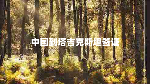 中國到塔吉克斯坦簽證