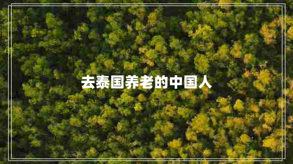 去泰國(guó)養(yǎng)老的中國(guó)人