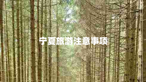 寧夏旅游注意事項