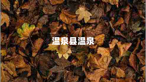 溫泉縣溫泉 溫泉縣溫泉