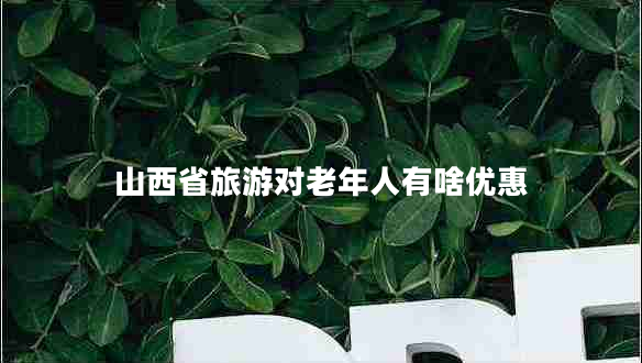 山西省旅游對(duì)老年人有啥優(yōu)惠