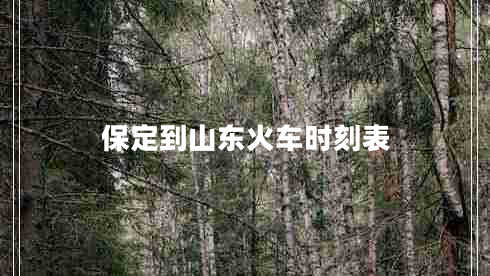 保定到山東火車(chē)時(shí)刻表 保定到山東火車(chē)時(shí)刻表