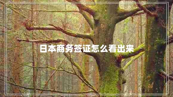 日本商務簽證怎么看出來