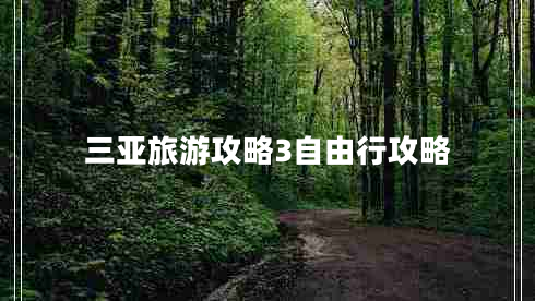 三亞旅游攻略3自由行攻略