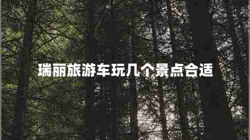 瑞麗旅游車玩幾個景點(diǎn)合適