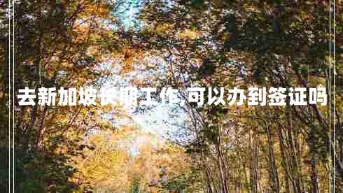 去新加坡長(zhǎng)期工作,可以辦到簽證嗎