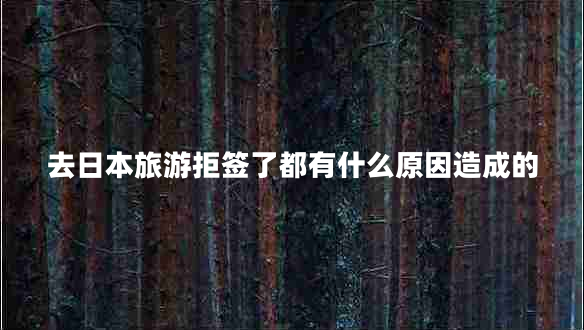 去日本旅游拒簽了都有什么原因造成的