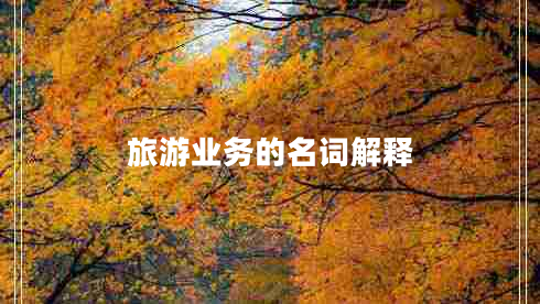 旅游業(yè)務(wù)的名詞解釋 旅游業(yè)務(wù)的名詞解釋